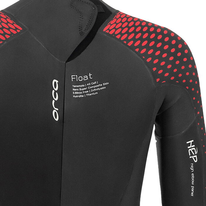 2024 Orca Mnner Apex Float Rckenreiverschluss Triathlon Neoprenanzug MN13 - Red Buoyancy